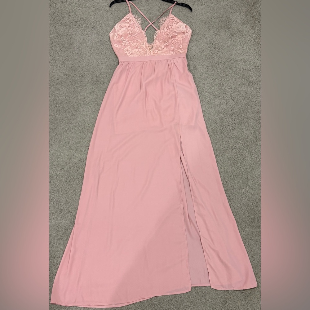 Pink floor length dress